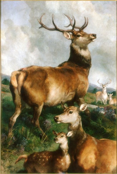 Hirsche im Chillingham Park, Northumberland, ca. 1867 von Edwin Landseer